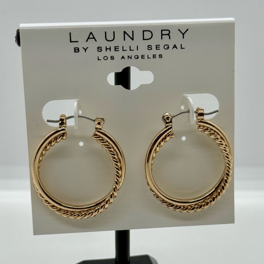 Laundry By‎ Shelli Segal Gold Twisted Hoop Earrings